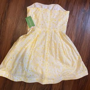 Lily Pulitzer strapless yellow dress